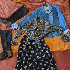 Sanctuary soft plaid blouse